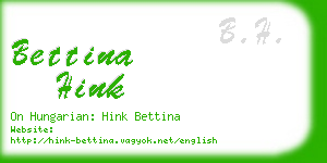 bettina hink business card